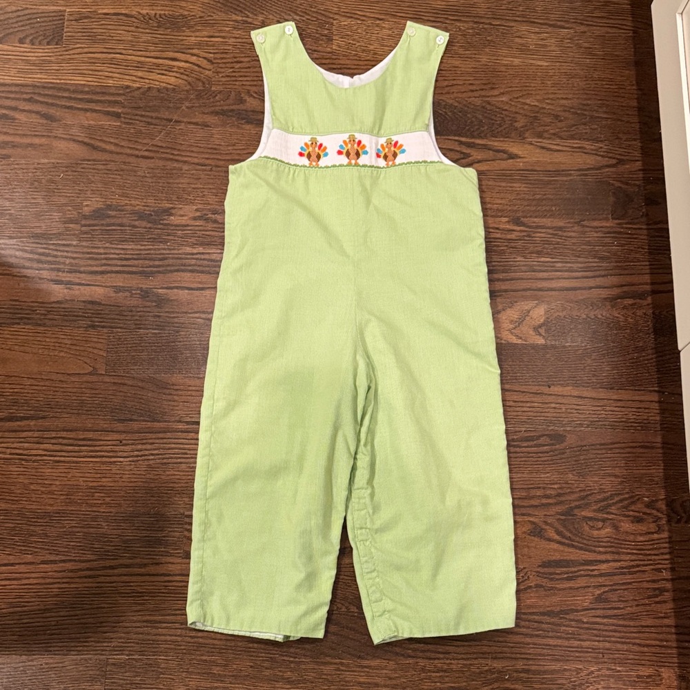 Charming Smocked Embroidered Thanksgiving Romper